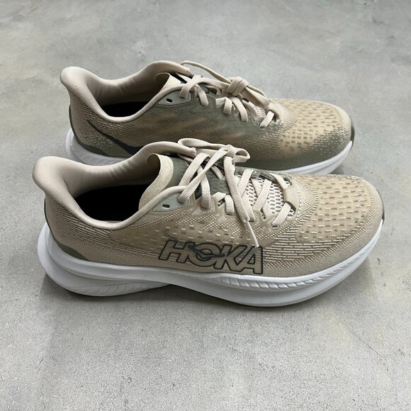 Hoka One One Men's Mach 6 Beige Oat Milk Standard D 1147790/OKB - New - Picture 3 of 6